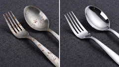 De beste manier om roestvlekken van bestek te verwijderen.